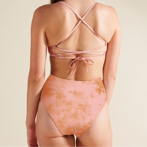 *Billabong Pink Tie-Dye High-Waisted Bikini Bottoms New With Tags Size Small - Picture 4 of 9